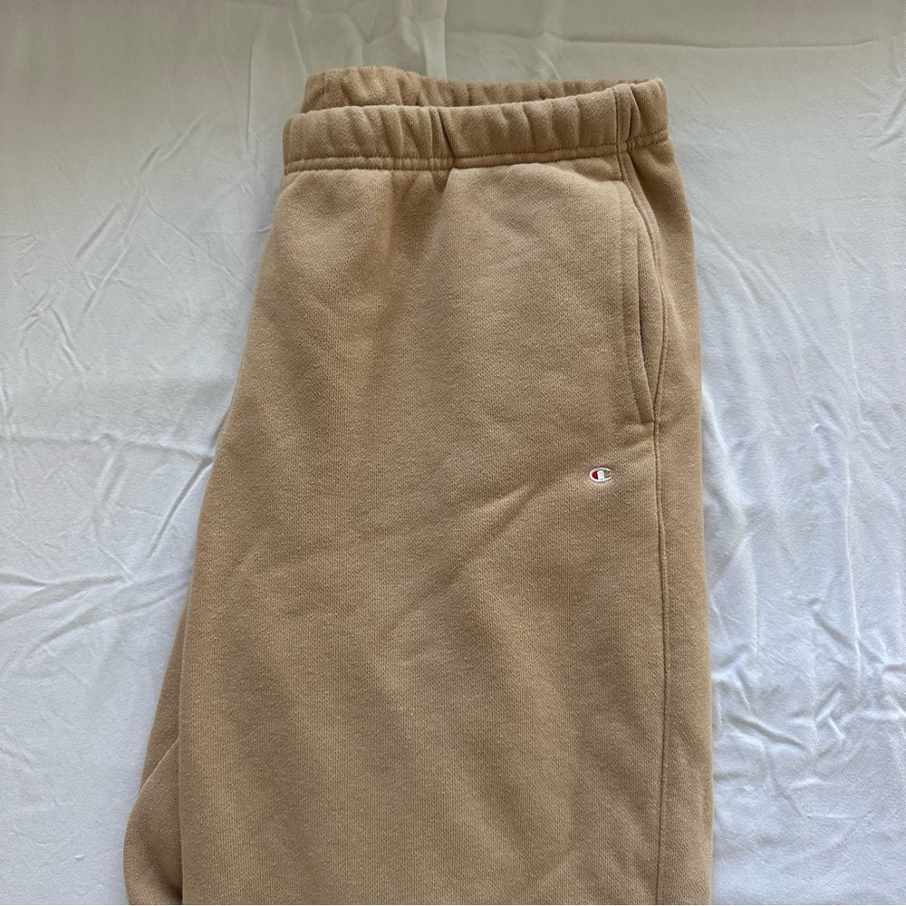 Champion Reverse Weave Joggers Tan Camel Elastic Waist Sweatpants - Picture 2 of 2